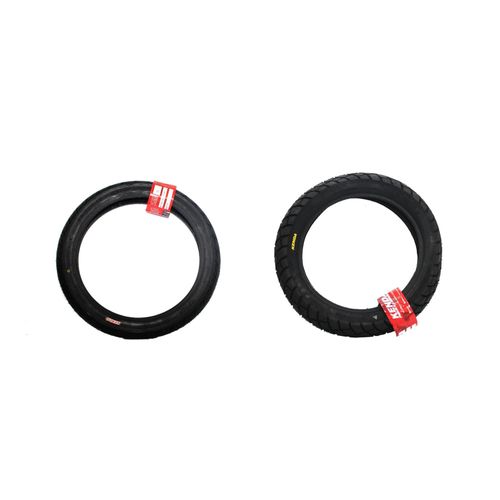 Pneu 80/100 aro 18tl dianteiro + pneu bros 110/90-17 k761 dual sport traseiro kenda