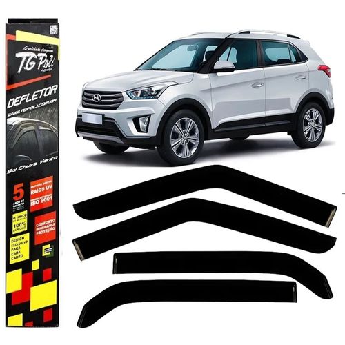 Calha de Chuva 4 Portas Hyundai Creta 2017 2018 2019 2020 2021 2022 - Fabricante TG Poli