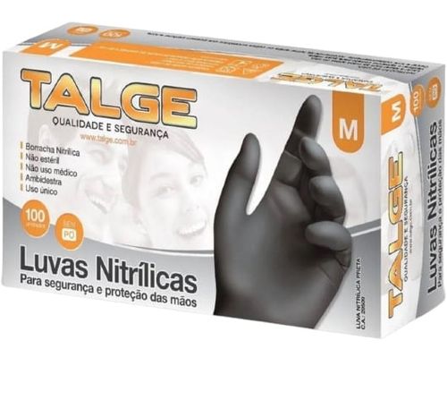 LUVA NITRILICA PRETA TAMANHO M TALGE