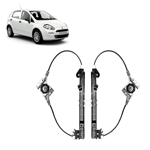 Par Maquina Vidro Punto Traseira Esq/dir Manual 2007 em diante