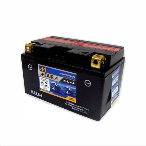 Bateria AGM Moto Moura 12V 8,6Ah MA8,6-E CB900F CBF1000F CBR 600 900 FIRE BLADE 929RR RE CBR1000RA
