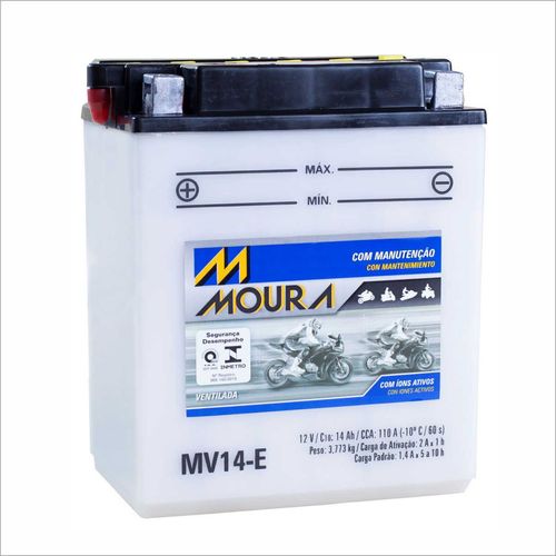 Bateria Ventilada Moto Moura 12V 14Ah MV14-E 25B BRUIN 35B 35ER 35F 35FG GRIZZLY 35FX WOLVERINE 35U