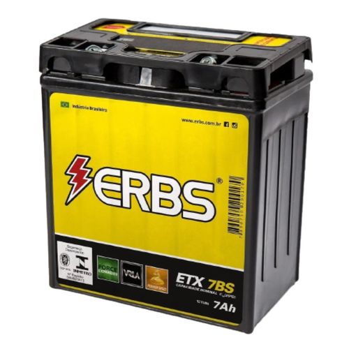 Bateria AGM Moto ERBS 12V 7Ah ETX 7BS REBEL CRF 230L 250L 250X NHX 110 ELITE NX 400I FALCON NX-4 400