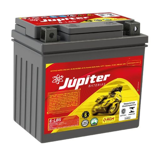 Bateria AGM Moto Júpiter 12V 6Ah 6-LBS FREERIDE MX DESERT MXC SX ATV SX-F XC KYMCO AGILITY PEOPLE