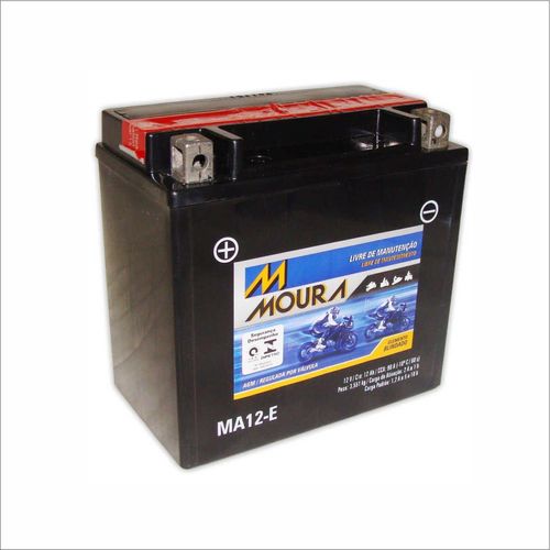 Bateria AGM Moto Moura 12V 12Ah MA12-E FZR1000 GTS1000 PHAZER VENTURE LITE YFM 66R RAPTOR YZ F1000R
