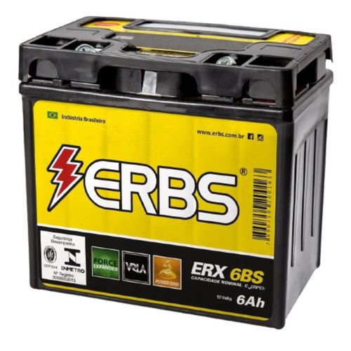 Bateria AGM Moto ERBS 12V 6Ah ERX 6BS ARCTIC CAT 90 UTILITY DVX50 DVX90 BUELL RACING 1125RR C440 SH