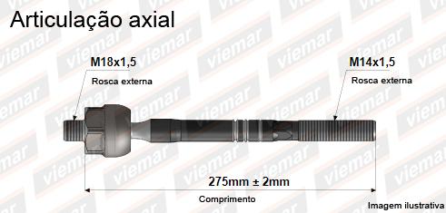 Barra Axial Corsa Novo 03 Montana Meriva Hidraulico Macho