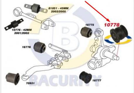 Bucha Braco Aux Honda Civic 01 06 (Inferior) Furo 14Mm