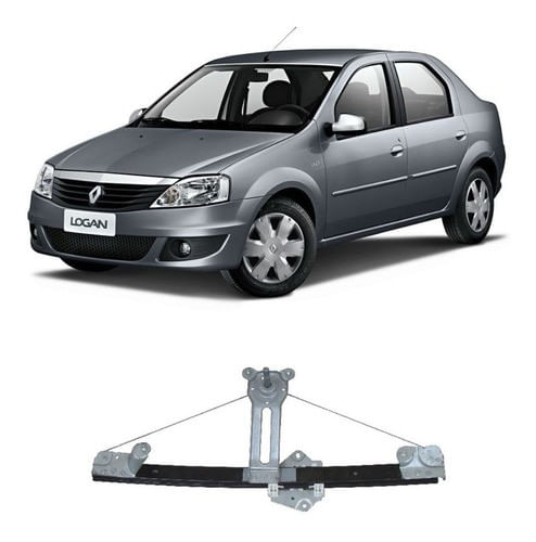 Máquina Vidro Mecânico Esquerdo Logan 2007 Em Diante
