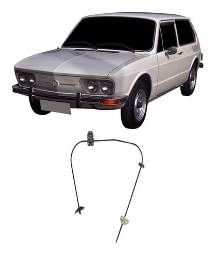 Máquina Vidro Mecânica Direita Brasília 1973/1982