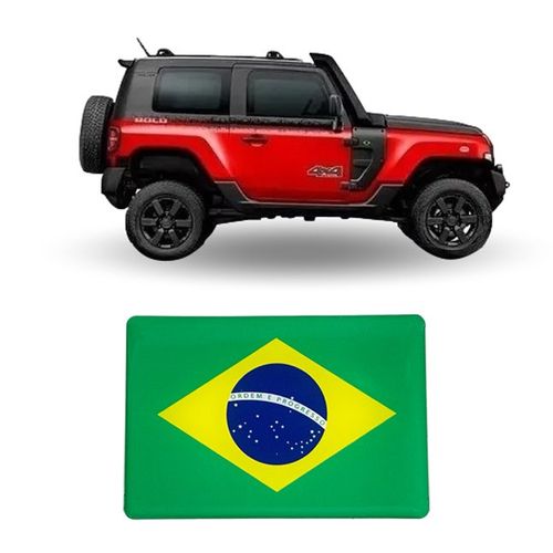 Adesivo Resinado Bandeira Brasil para Troller